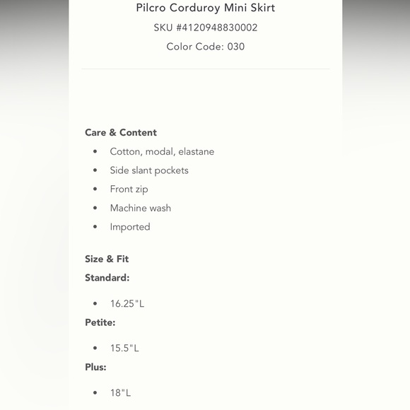 Corduroy Mini skirt - Picture 2 of 6